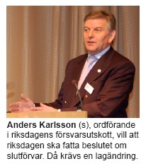 Anders Karlsson (s), ordförande i riksdagens försvarsutskott